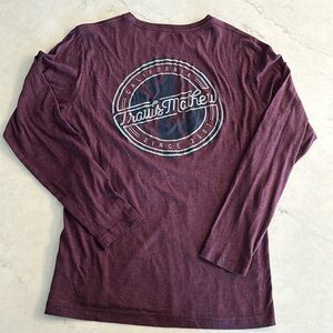 Travis Mathew 100% Pima Cotton Long Sleeve Shirt Maroon Men’s Small